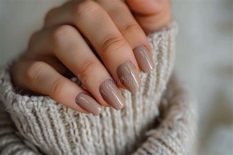 Hand With Neutral Nude Manicure Stock Photo Image Of Modern Style 326054602