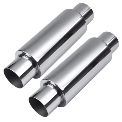 2x 25 Inch Inlet Universal Resonatorperformance Muffler Stainless