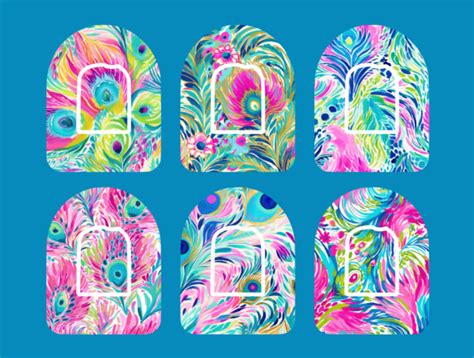 Preppy Fancy Feathers 6 Patch Set Omnipod Overlays The Sugar Patch