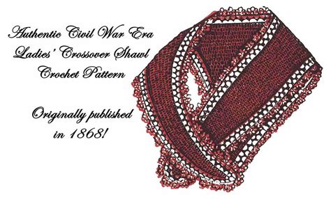 Civil War Sontag Shawl Tricot Crochet Tat Pattern 1868 Tricot Crochet