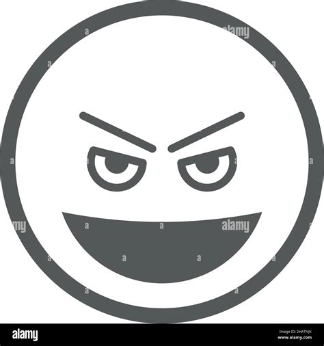 Evil Grin Face Icon Wicked Smiling Emoji Stock Vector Image And Art Alamy