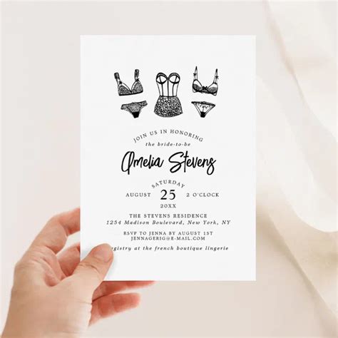 Modern Brush Script Lingerie Bridal Shower Invitation Zazzle