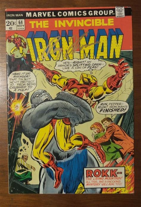 Iron Man 64 1973 1st Rokk Mark Jewelers Variant Signed By Roy Thomas