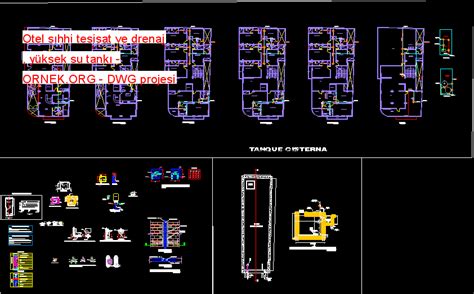 Otel S Hhi Tesisat Ve Drenaj Y Ksek Su Tank Dwg Projesi Autocad