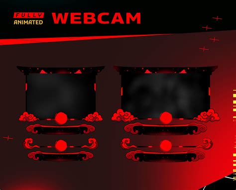 Oni Fury Animated Twitch Overlay Package Bundle Dark Japanese Horror