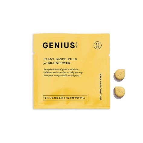 Genius Drops 2pk Pouch 5mg THC 5mg CBD 1906 Swallowable Pill Jane