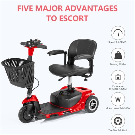 Compact And Collapsible 3 Wheel Mobility Scooter For Seniors Adult