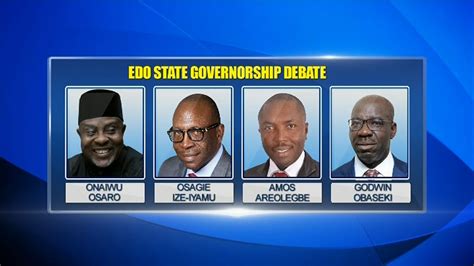 Edo Governorship Candidates Take Part In Live Debate YouTube