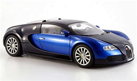 Bugatti Veyron Miniature Eb Bleu Noire Autoart Voiture