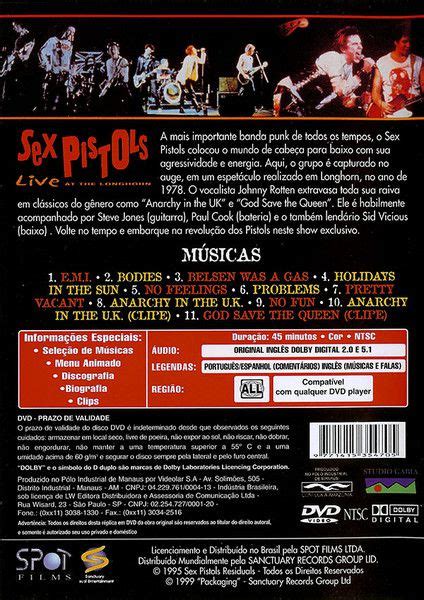 DVD Sex Pistols Live At The Longhorn Novo Lacrado Colecionadores Discos vários