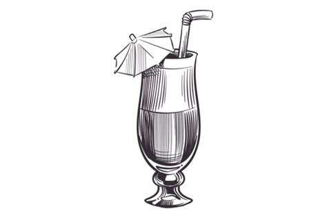 Summer Cocktail Engraving Sex On Beach Graphic By Yummybuum Creative Fabrica