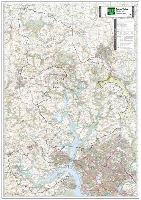 tamar valley national landscape wall map