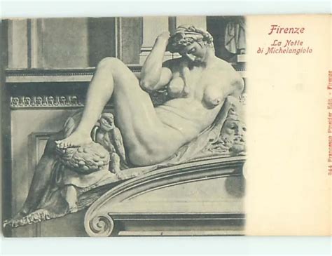 PRE LINEN FOREIGN RISQUE NUDE STATUE BY MICHELANGELO IN FIRENZE ITALY HL8535 2 70 PicClick CA