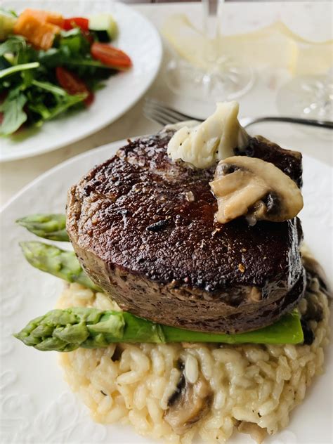 Filet Mignon With Truffle Butter And Risotto A Perfect Feast