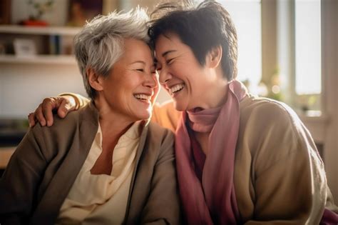 Premium Ai Image Lovely Lesbian Couple Having A Good Time Practicing Mindfulness Meditation