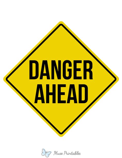 Printable Danger Ahead Sign