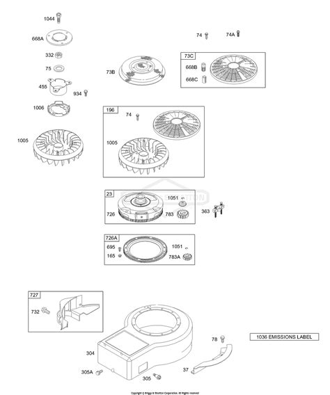 Briggs And Stratton 28r707 1150 E1 Parts Diagram For Blower Housing Flywheel Rotating Screens