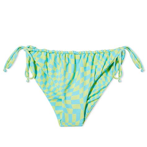 It S Now Cool Women S Gathered Tie Bikini Pant In Lime Wave Cheque It S