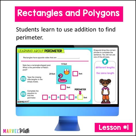 3rd Grade Perimeter Bundle Digital Activities Video Lessons