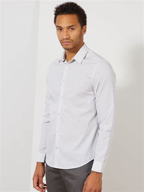 Chemise Droite En Popeline Bleu Clair Marine Kiabi 12 00