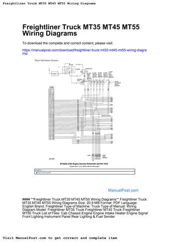 Freightliner Truck Mt Mt Mt Wiring Diagrams By Maria Jean Issuu