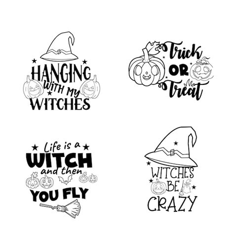 Premium Vector Halloween Lettering Typography Set Happy Halloween