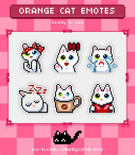 White Cat Twitch Emotes Pack Smellycat Draws S Ko Fi Shop Ko Fi