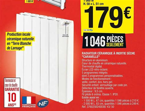 Promo Radiateur C Ramique Inertie S Che Caravelle Chez Brico D P T