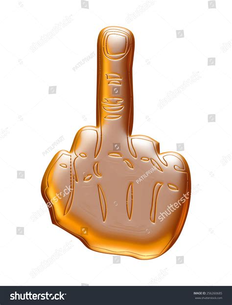 D Fuck Middle Finger Gold Metallic Stock Illustration