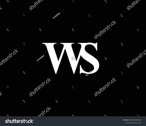 ws logo design vector template stock vector royalty