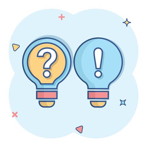 Icono De Solución De Problemas En Estilo Cómico Bombilla Idea Vector