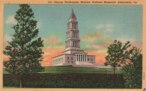 Vintage Postcard 1930s George Washington Masonic National Memorial