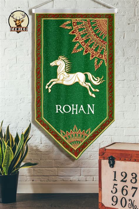 Lotr Rohan Pennant Flag Lord Of The Rings Hanging Flag Lotr Etsy