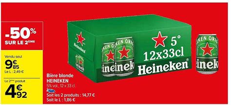 Promo Bière Blonde Heineken chez Carrefour iCatalogue fr