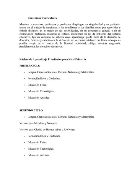 Contenidos Curriculares Pdf