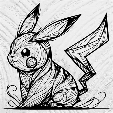 Flowing Line Art Pikachu By The Line Art Guy Makerworld