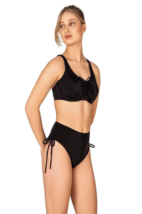 Endeep Kadın Büyük Beden Balenli Destekli Bağlama Detaylı Siyah Bikini Takımı Fiyatı Yorumları