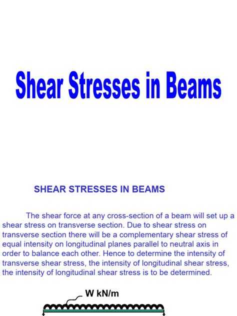 15-Shear Stress in Beams | PDF | Bending | Beam (Structure)