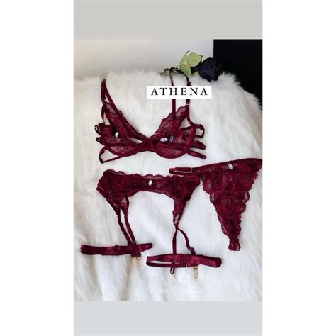 Athena Garter Lingerie Set Samantha Intimates Shopee Philippines
