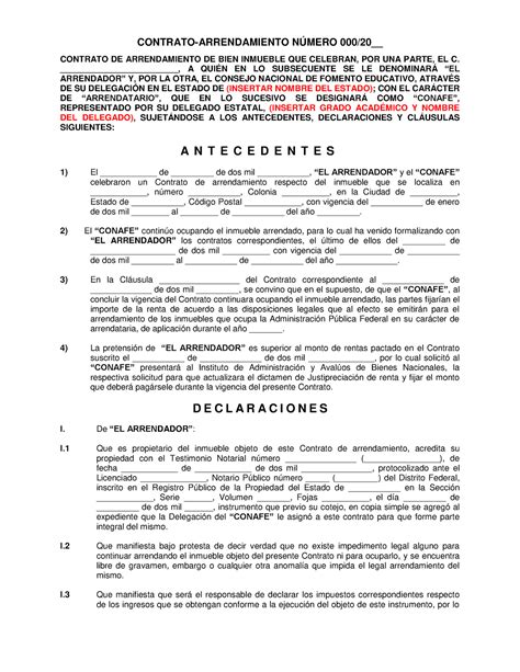 Contrato Arrendamiento Contrato Arrendamiento NÚmero 00020 Contrato De Arrendamiento De