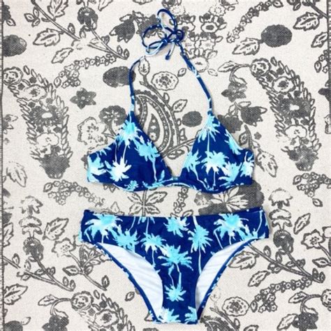 Hot Water Swim Hot Water Palm Tree Piece Bikini Set Nwot Poshmark