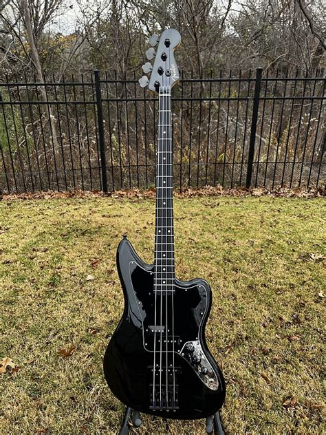 Limited Edition Blackout Fender Jaguar Bass W Ebony Reverb