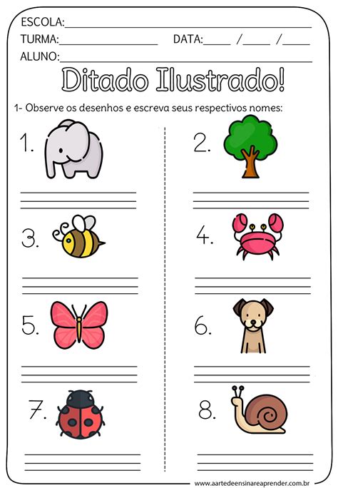 Ditado Ilustrado Sílabas Simples