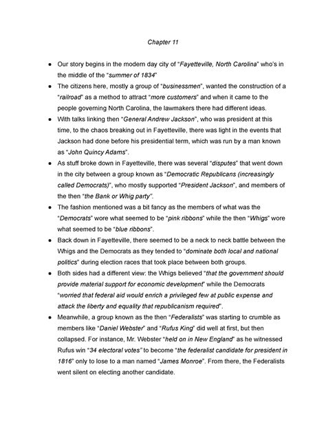 Key Notes of Chapter 11 In Building The American Republic - Chapter 11