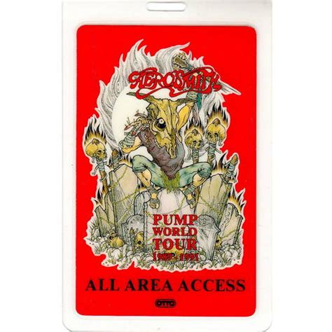 Aerosmith Pump World Tour 1989 Laminated Backstage