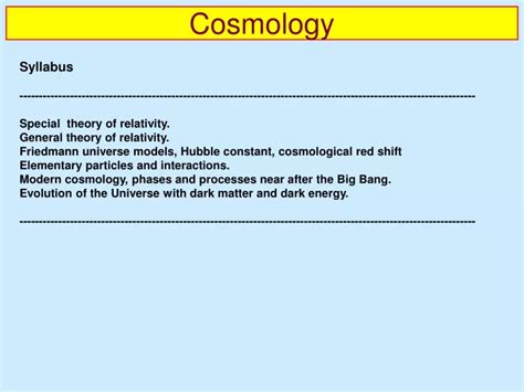 Ppt Cosmology Powerpoint Presentation Free Download Id 9645784