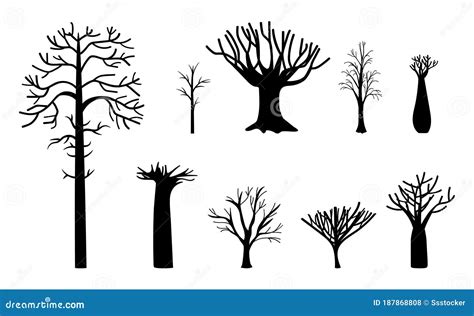 Naked Trees Silhouette Stock Vector Illustration Of Natural