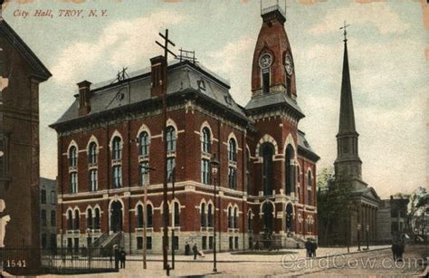 City Hall Troy, NY Postcard