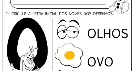 Atividade Vogal O De Ovo - Atividade pronta - Vogal O - A Arte de Ensinar e Aprender