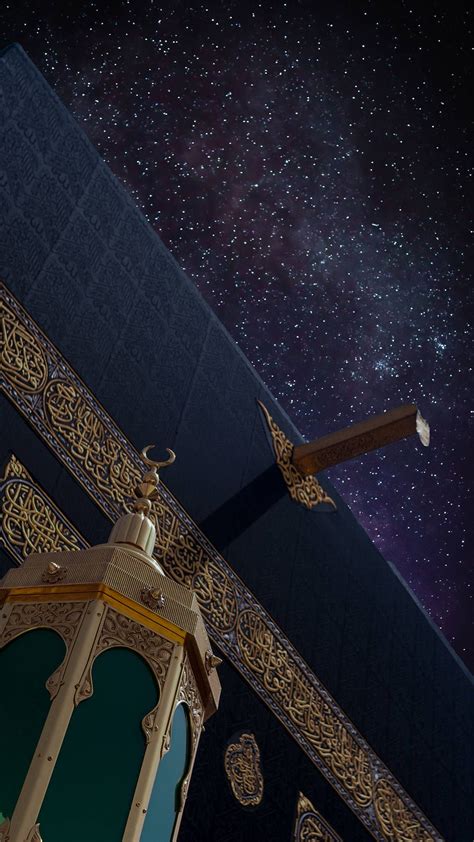 Download The Kaaba Under Starry Skies Wallpaper | Wallpapers.com | Starry night background ...